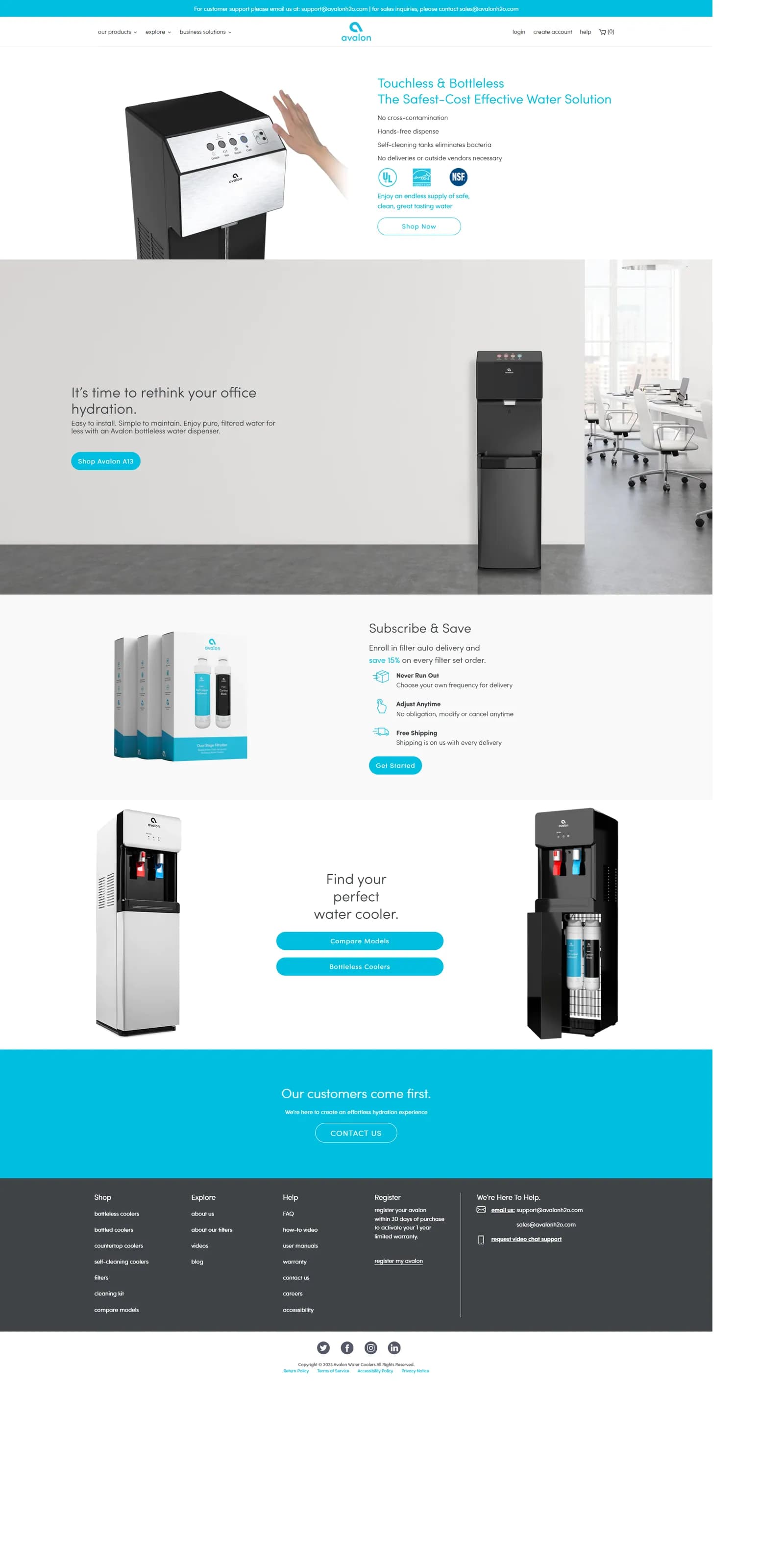 AvalonH2O homepage built from Figma