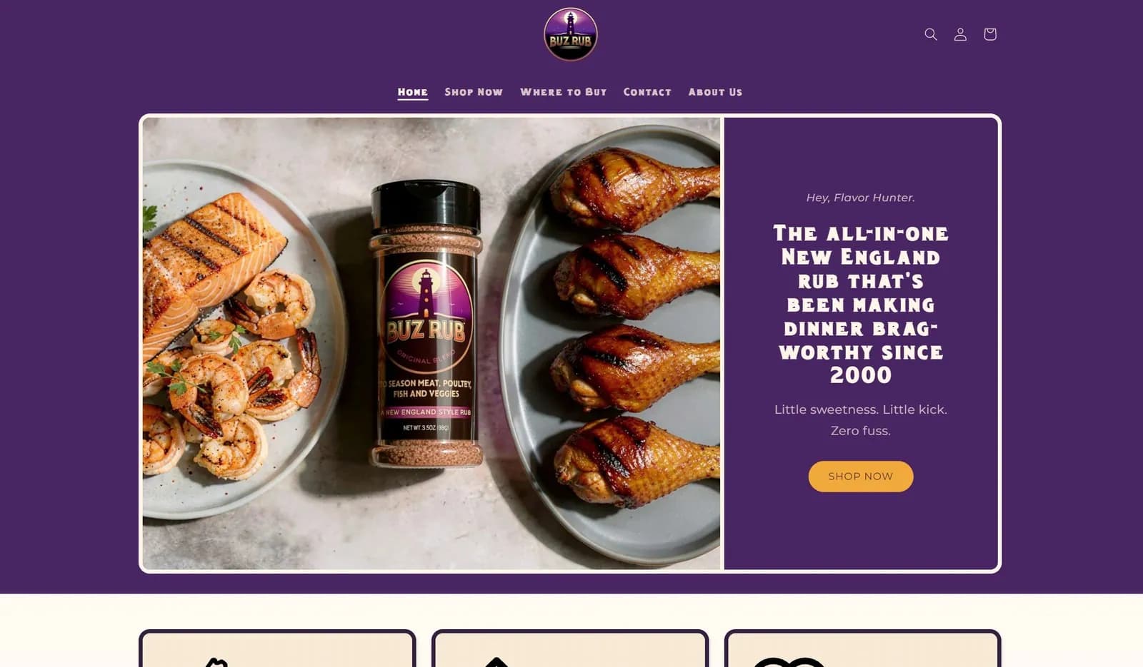 BuzRub homepage after the redesign