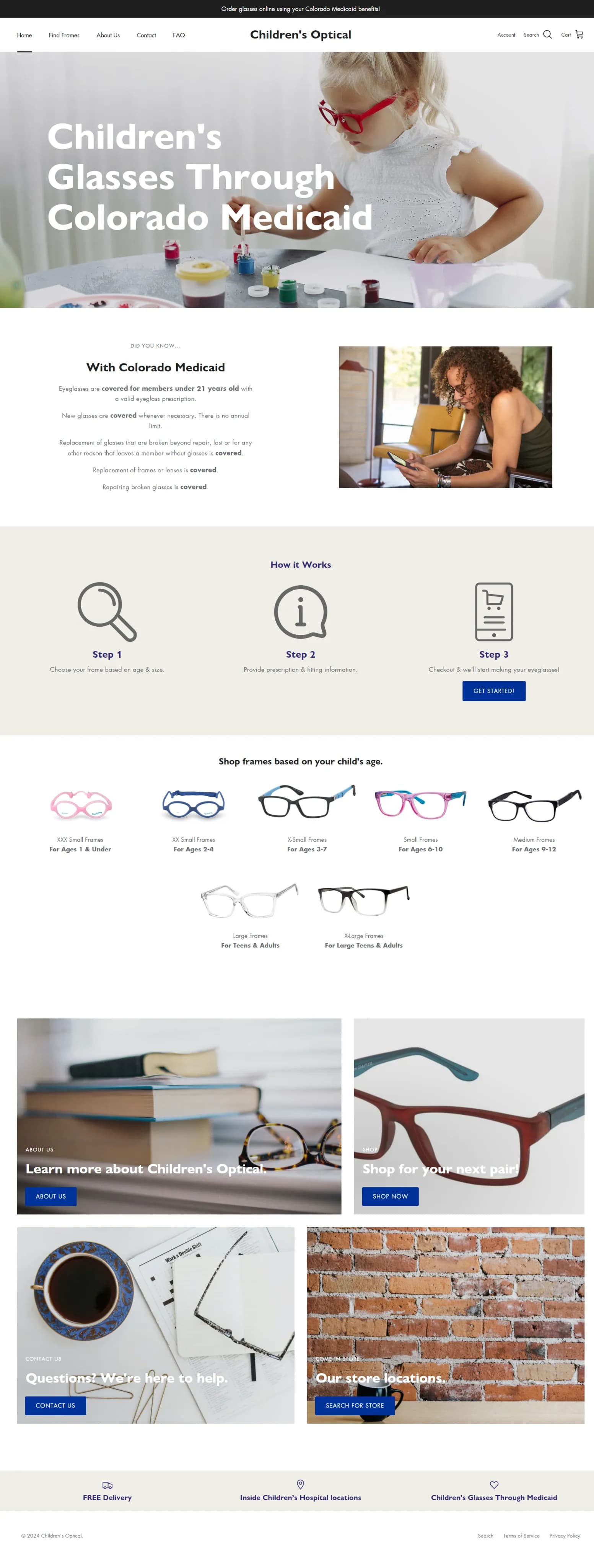 Children's Optical homepage