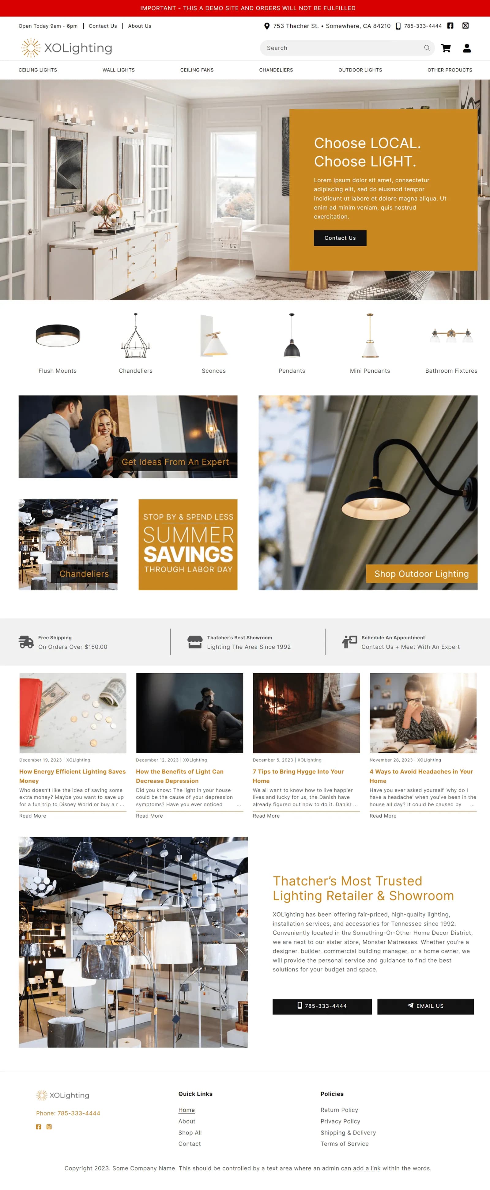 XOLogic demo theme landing page
