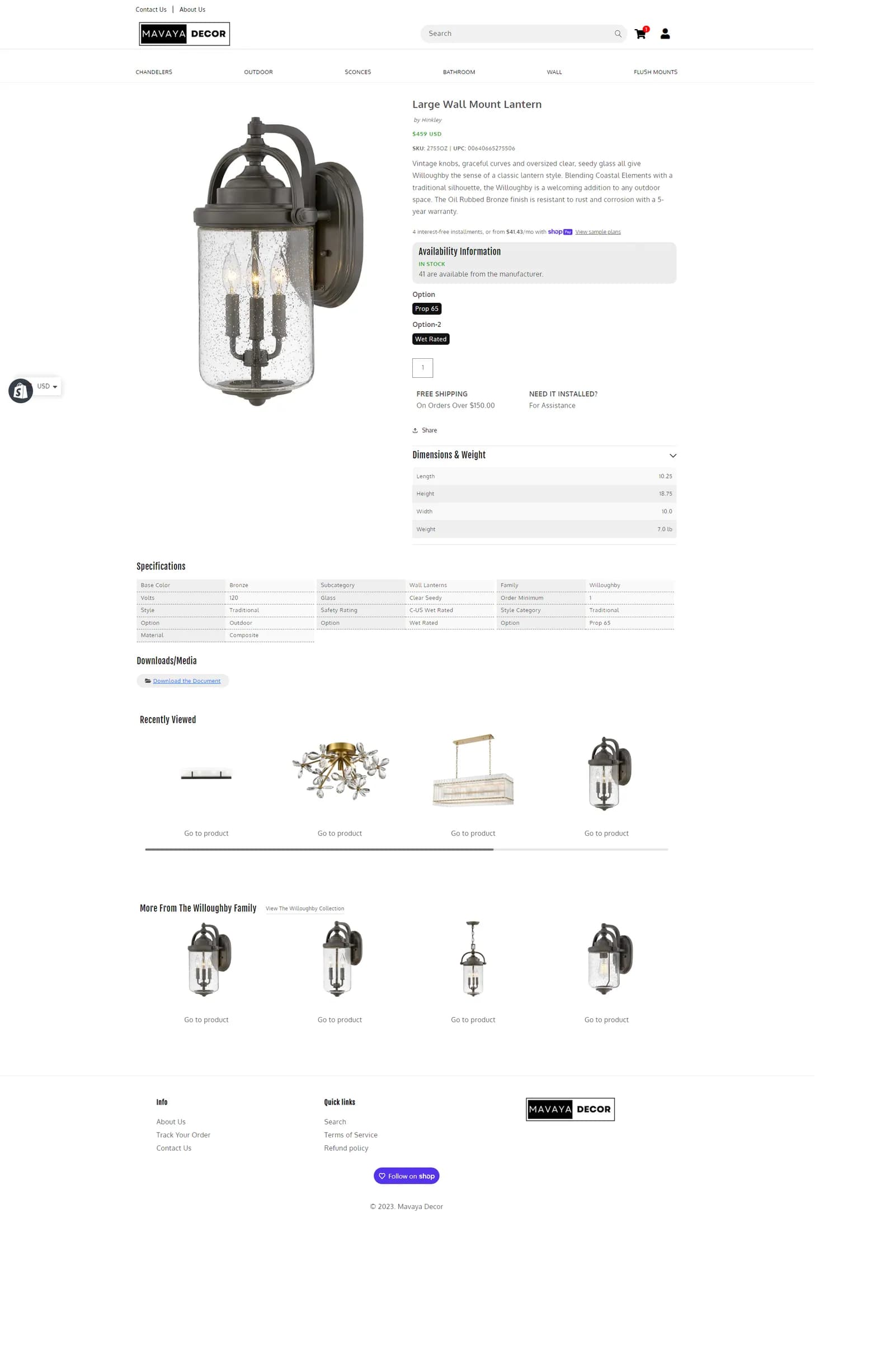 Mavaya product page on the XOLogic theme